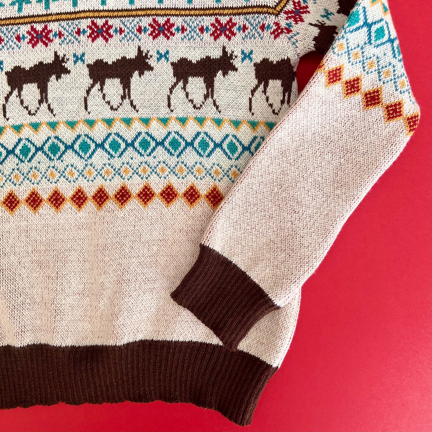 Long Sleeve 100% Cotton Traditional Moose Christmas Jumper