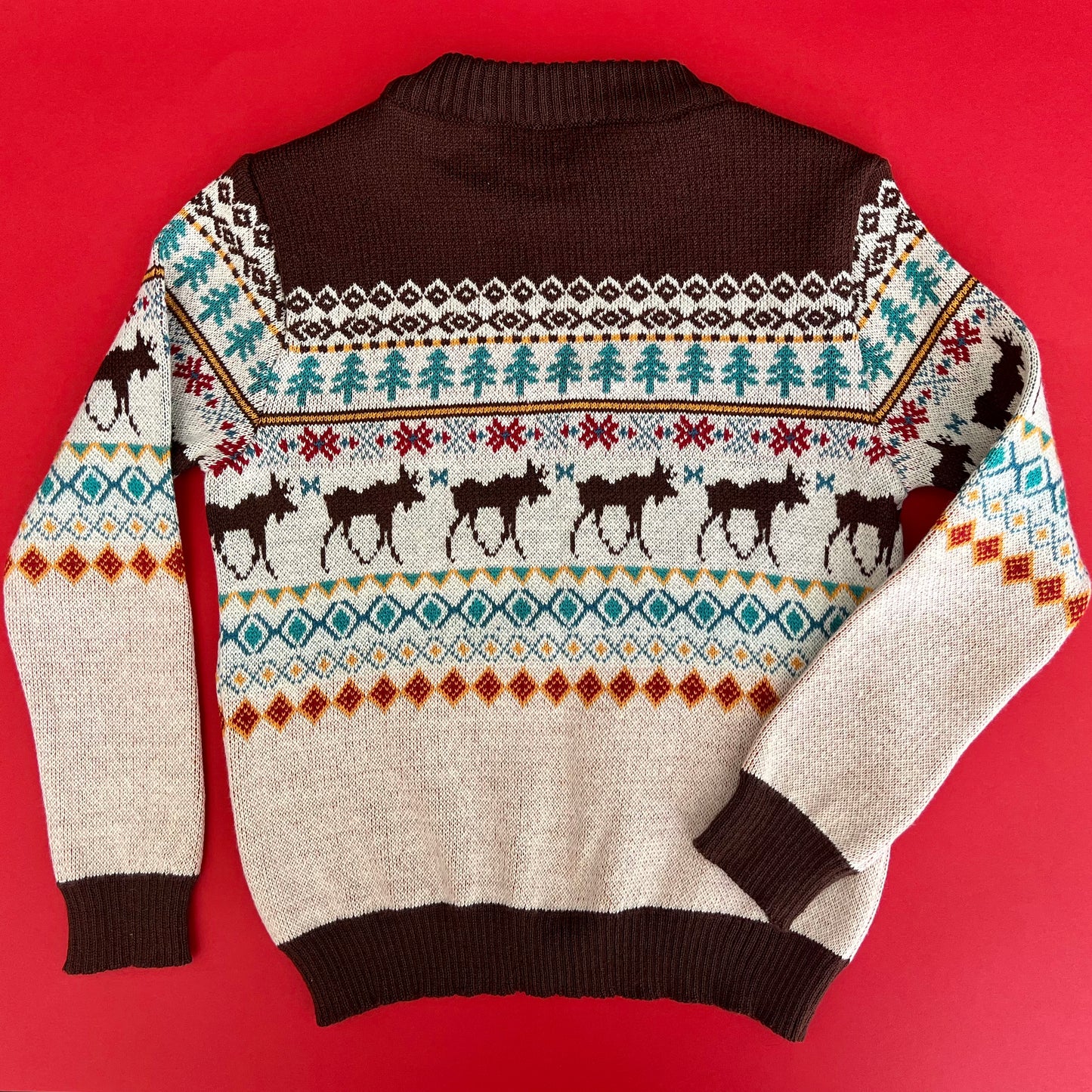 Long Sleeve 100% Cotton Traditional Moose Christmas Jumper